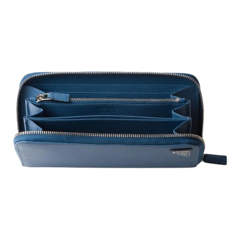 PRADA Leather Wallet Men's Blue-2