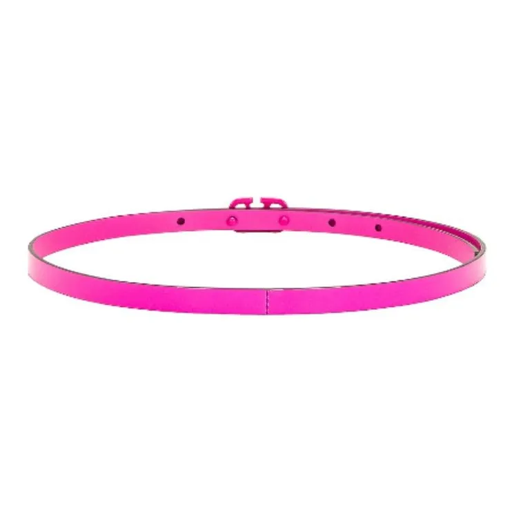 Valentino Garavani Stud Push Metal Leather Belts Women's Pink Width 1CM-1