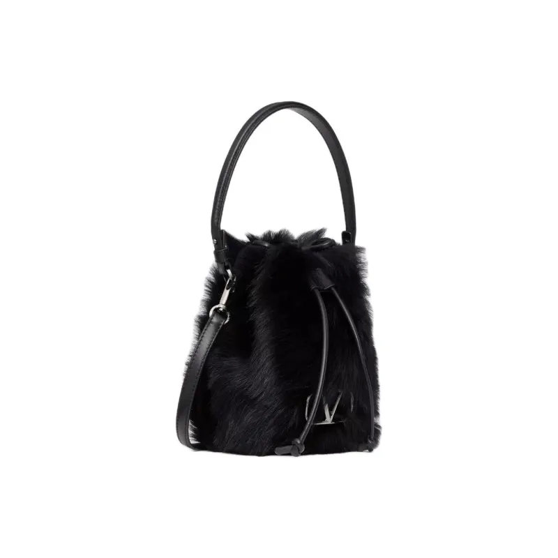 Valentino Sheepskin Bucket Bags Shoulder Bag Crossbody Bag Handbag Mini Women's Black-1
