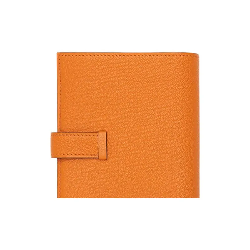 HERMES Bearn Mysore Goat Skin Wallet Women's 93 Orange Hermes Orange/Orange-3