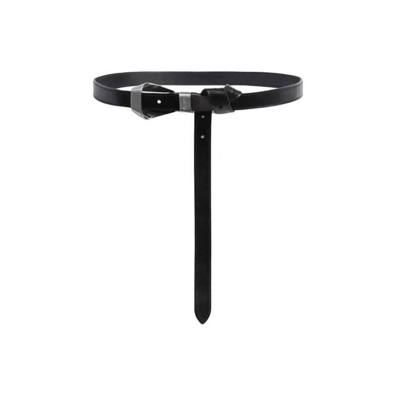 KENZO Logo Sign Cow Leather Leather Belts Unisex Black-1