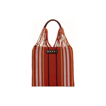MARNI Fabric Hammock Bag Handbag Small Size Women's Red & Yellow & Beige & Yellow
