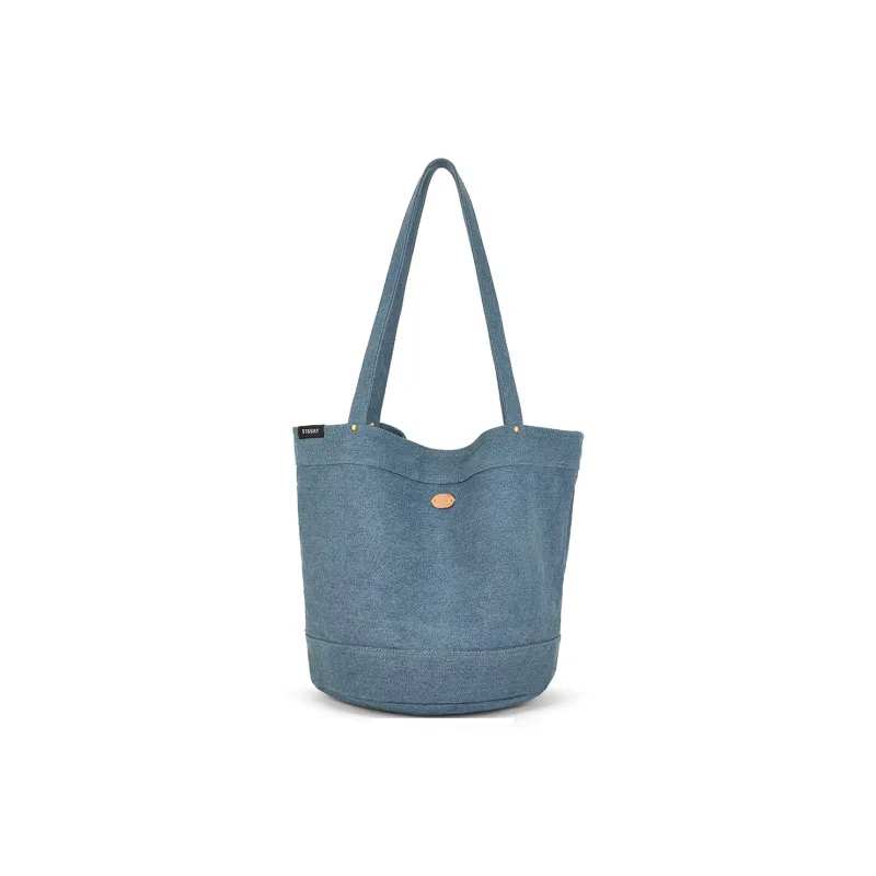 ST&SAT Canvas Shoulder Bag Denim Bag Shoulder Bag Tote Women's Ecru/Dark Blue-5
