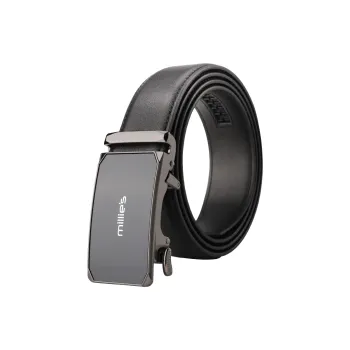 MILLIE'S Business Youth Genuine Leather Automatic Buckle For Young Men Leather Belts Men's Width :3.5CM