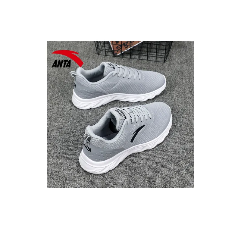 Anta Running Collection Anti Slip Wear Resistant Low Top Running Shoes Men's Gray-7