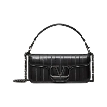 Valentino GARAVANILocò Eel Skin Portable Crossbody Bag, Shoulder Bag Women's Black