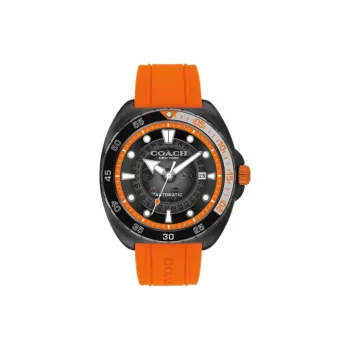 Wrist Watch Automatic Mechanical Movement Silicone Strap 44mm Gray Dial Men's Watches