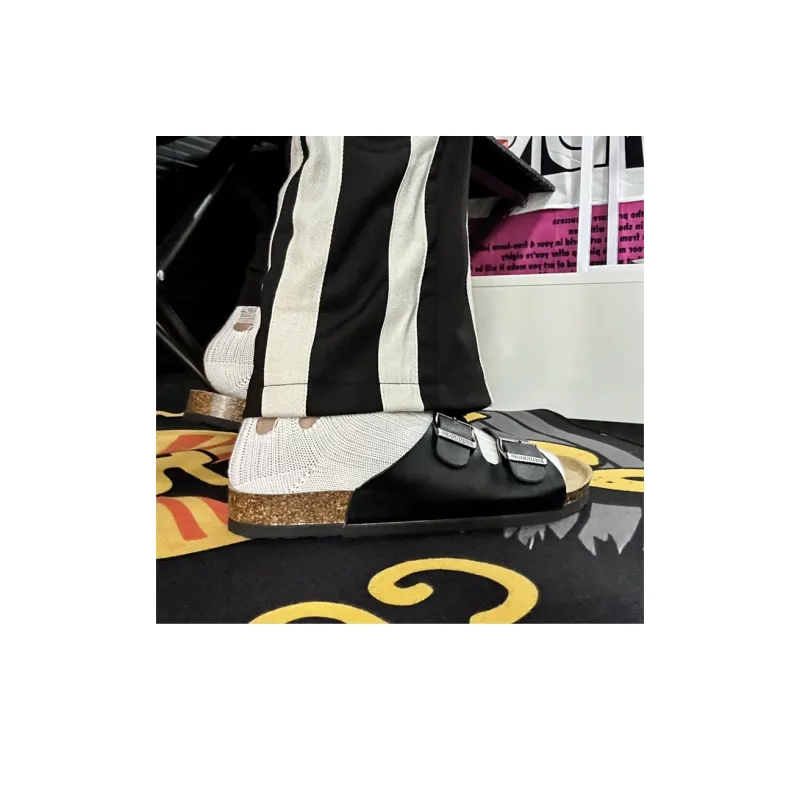 OUBT Cork Sole Slide Slippers Men's Black-7