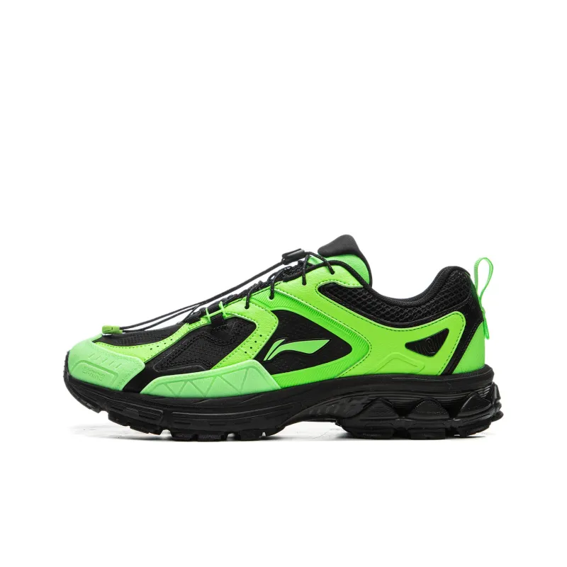 LiNing Support 2.0 Trail V2 Support Wear Resistant Slip Resistant Low Top Running Shoes Men's Black Green-0