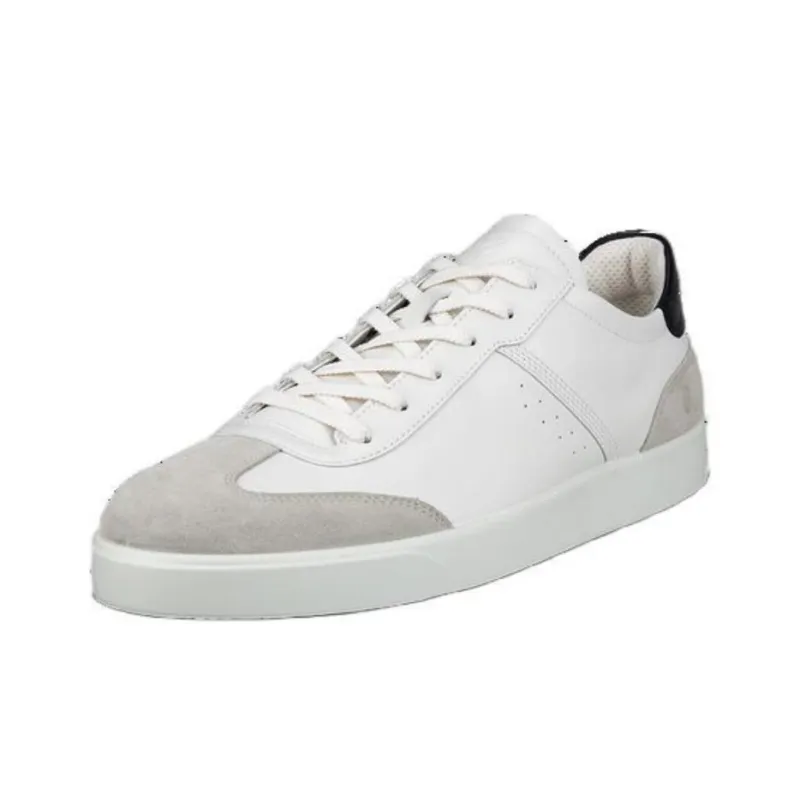 Ecco Low Top Skateboard Shoes Men's Gray White-1