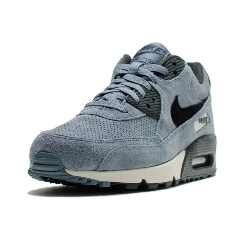Nike Air Max 90 Slip Resistant Low Top Casual Running Shoes Unisex Blue Gray-1