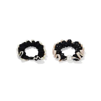 LOOK NICE Fabric, Faux Pearl Hair Tie Women's