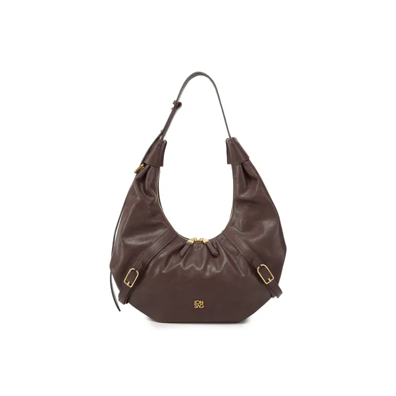 JONBAG Synthetic Leather Shoulder Bag Couple Tubas Women's Black/Cocoa Brown-2