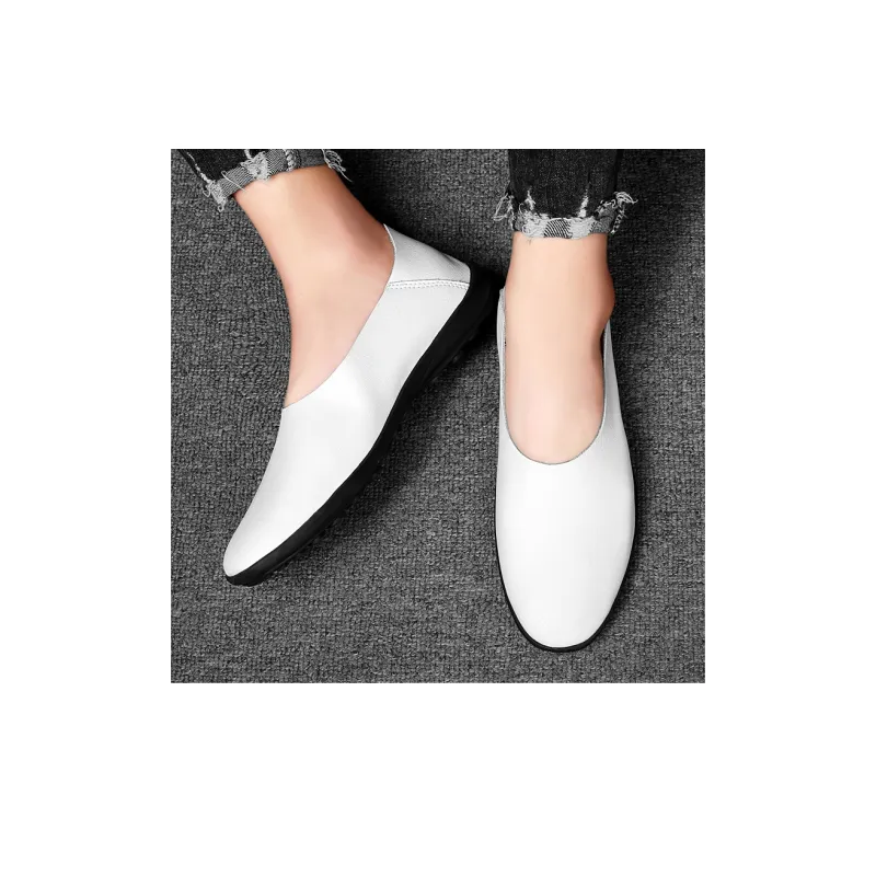 Abango Gommino Loafers Unisex White/Black-6