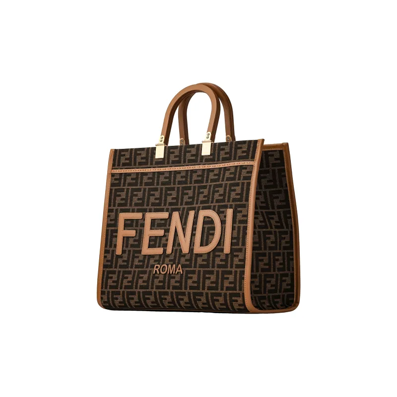 FENDI Sunshine Jacquard Fabric Tote Bag Shopping Bag