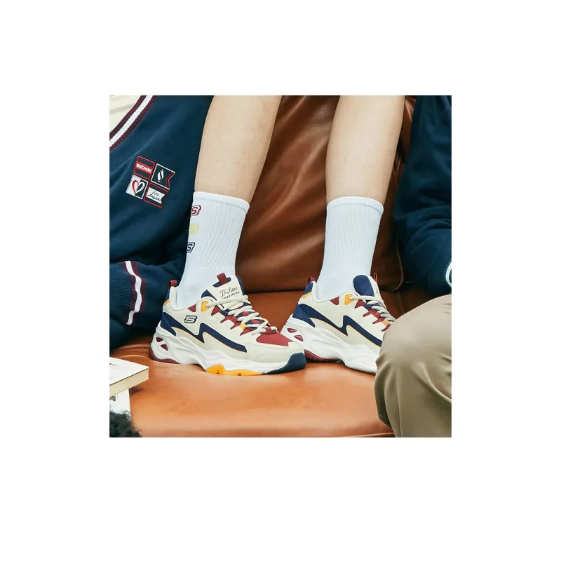 Skechers D'LITES 4.0 Anti Slip Wear Resistant Low Top Chunky Sneakers Women's Beige Yellow-5