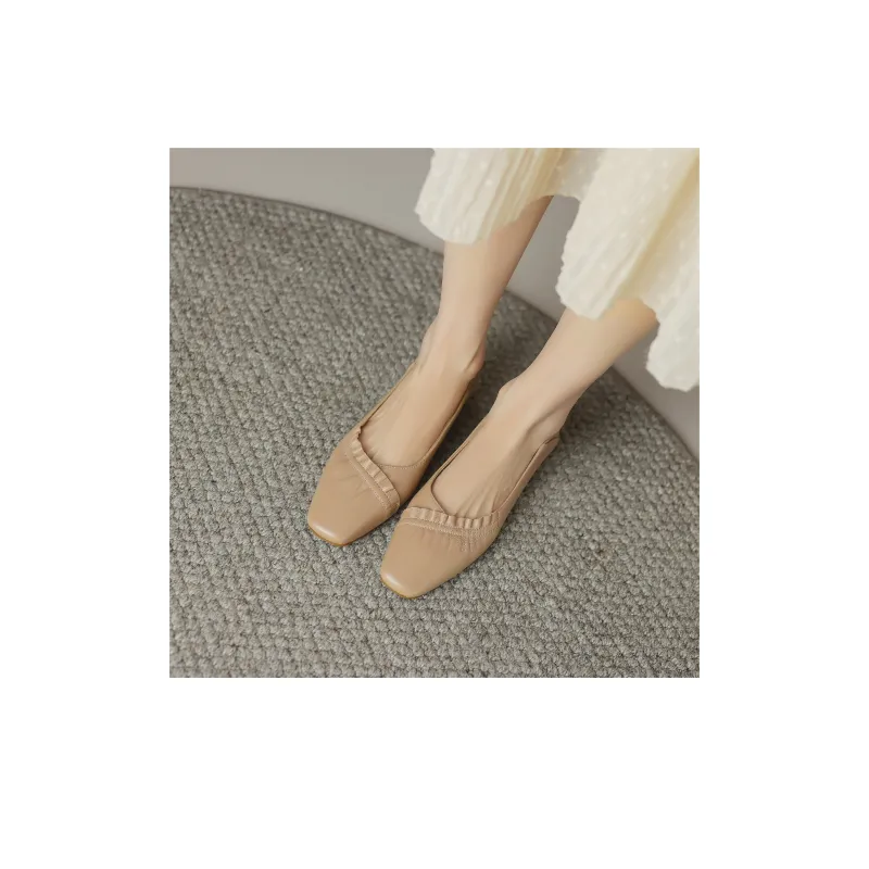 Mulinsen Casual Single Shoes 1.2CM Women's Nude-4