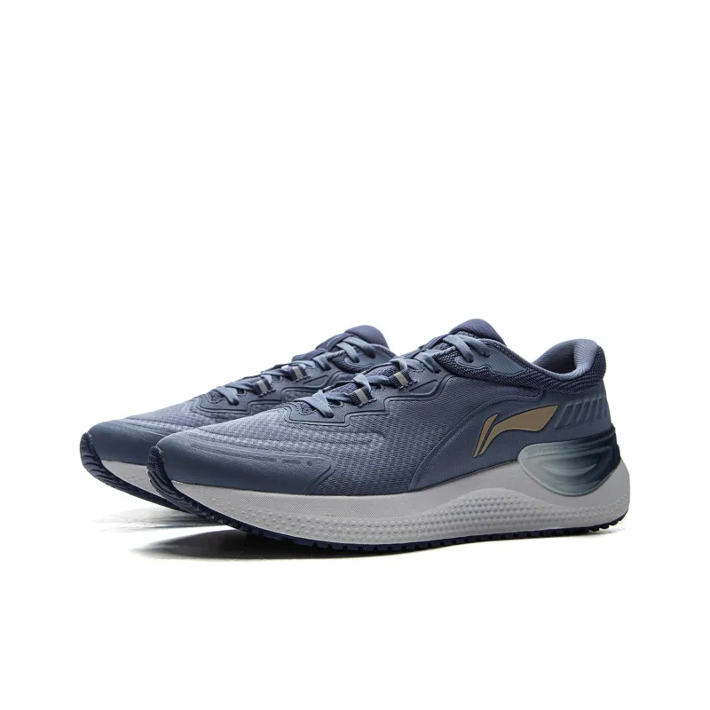 LiNing Eazgo V2 Cushioning Wear Resistant Low Top Running Shoes Men's Gray Blue-2