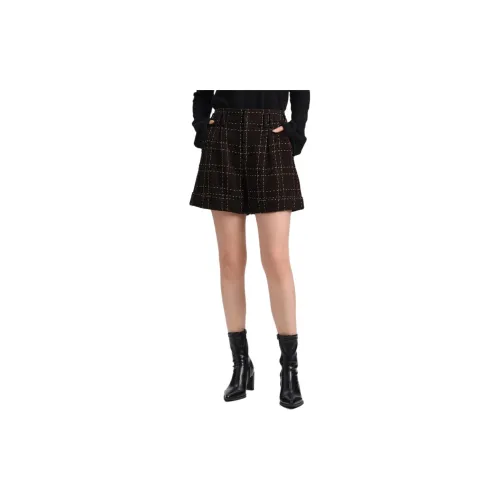 Blood Glitter Casual Shorts Women's Plaid