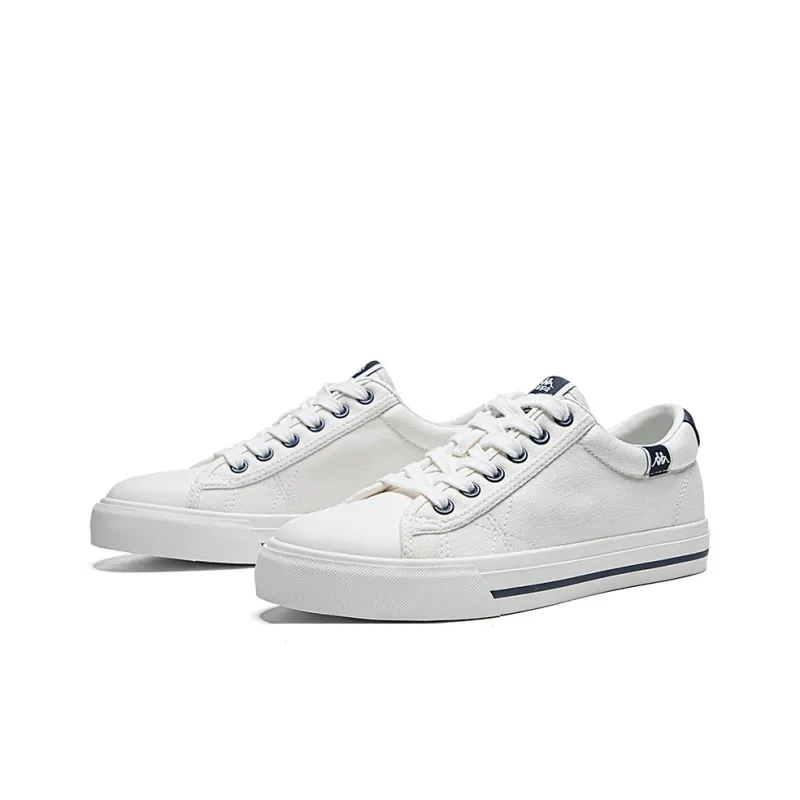 Kappa Slip Resistant, Abrasion Resistant, Breathable, Lightweight Coverage Low Top Canvas Shoes Unisex White-6