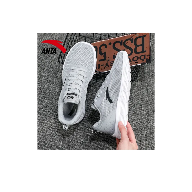 Anta Running Collection Anti Slip Wear Resistant Low Top Running Shoes Men's Gray-6