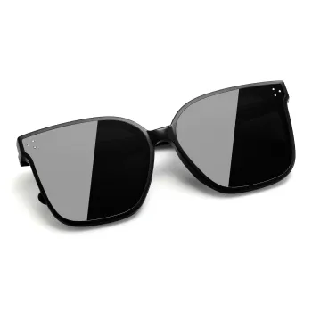 PULAIS Plate Frame Square Sunglasses Unisex Black