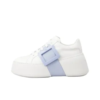 Roger Vivier Viv' Skate Low Top Casual Shoes Women's White Blue