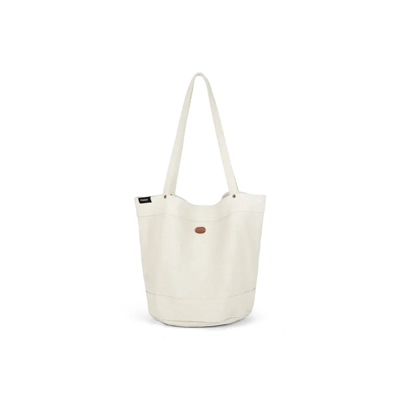 ST&SAT Canvas Shoulder Bag Denim Bag Shoulder Bag Tote Women's Ecru/Dark Blue-1