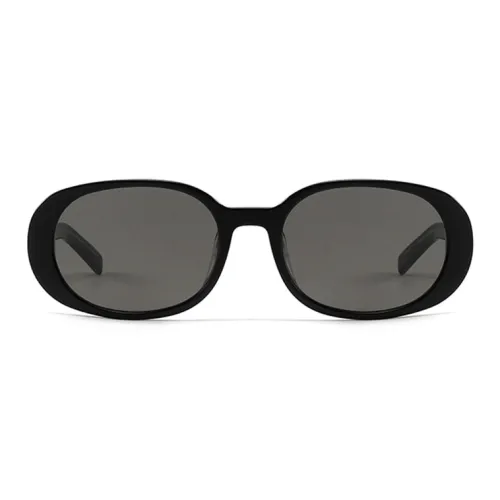 LUNAR Plate Frame Oval Sunglasses Unisex Black Lotus Color White Pink