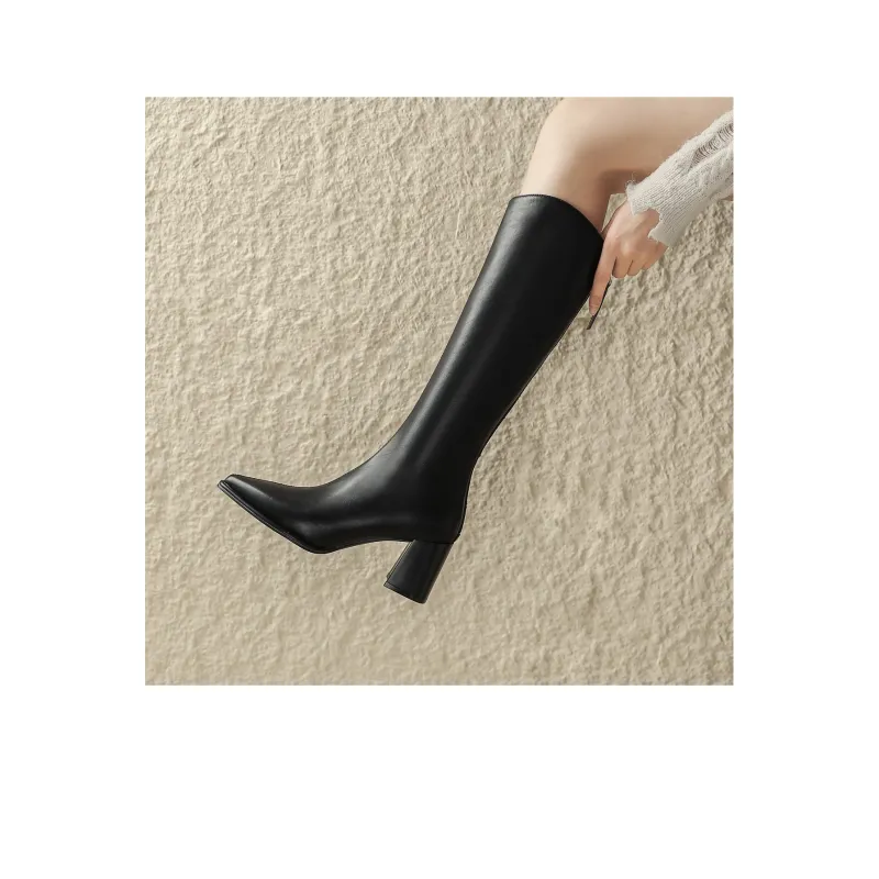 SAFIYA Knee high Boots Women's Black/Beige-1