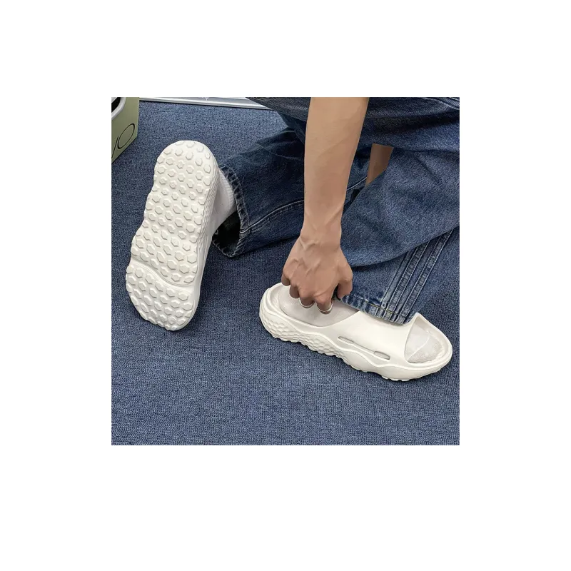 Beidouniao EVA Slip-Resistant Slide Slippers Men's White-4