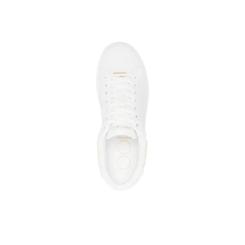 Jimmy Choo Rome Low Top Skateboard Shoes Women's White-4