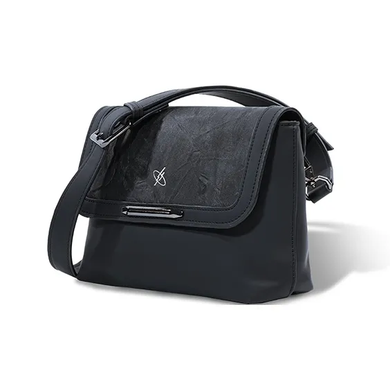 GYXX Artificial Leather Crossbody Bag, Shoulder Bag Unisex Black/White-1