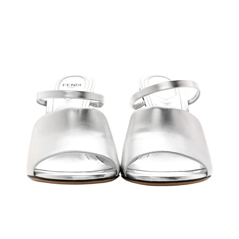FENDI First Slide Slippers Women's Silver-2
