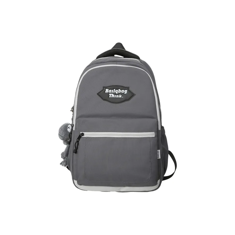 BAODIDAISHU Nylon Backpack Unisex Black/Gray/Coffee & Light Blue/Coffee & Khaki-0