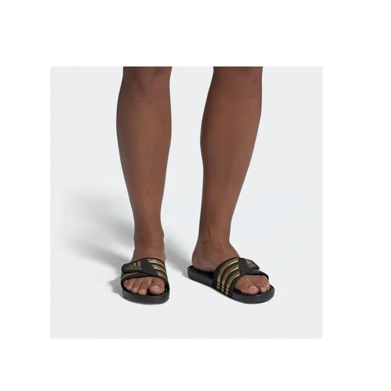 Adidas Adissage Slides Core Black Gold Metallic-6