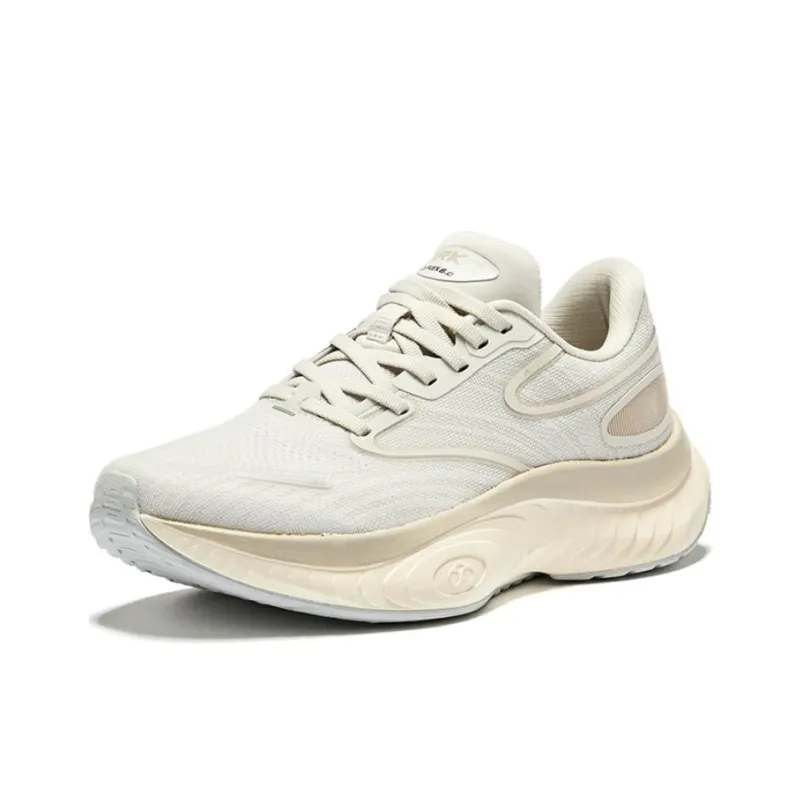 Erke Cushioning Low-Top Running Shoes Women's Pearl White Wild Gray-2