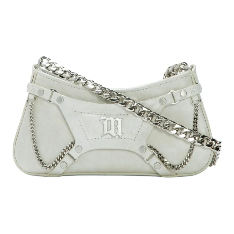 Misbhv Cow Leather Handbag Shoulder Bag Women's  Aged White-1