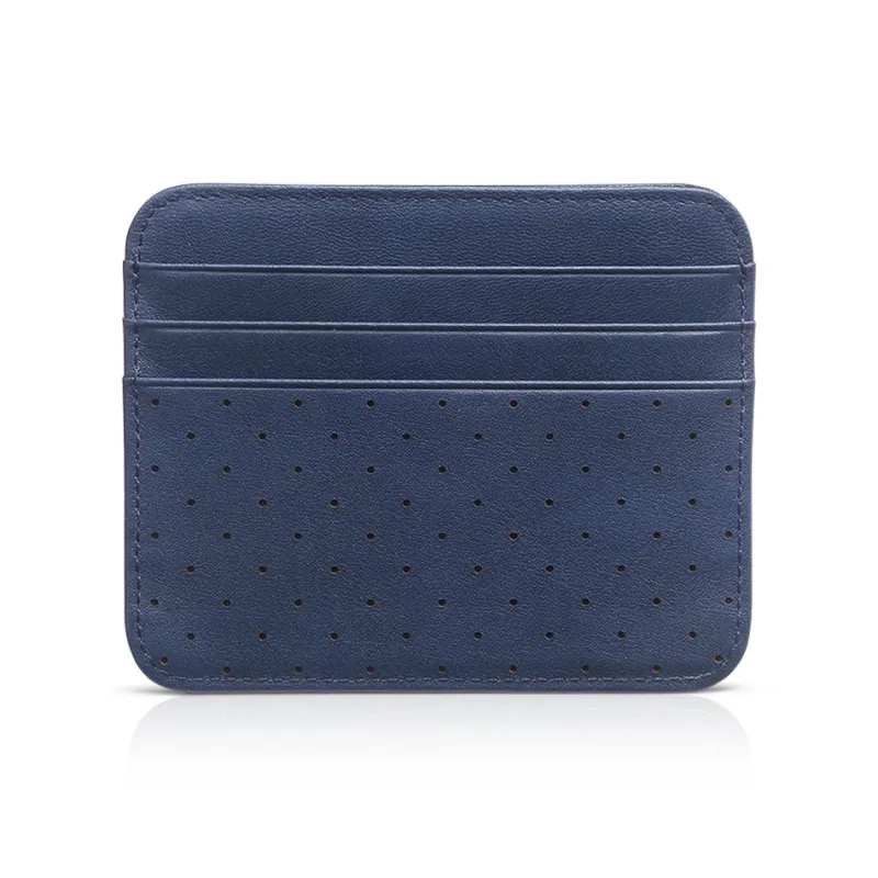 BVP Cow Leather Card Holder Unisex Blue-3