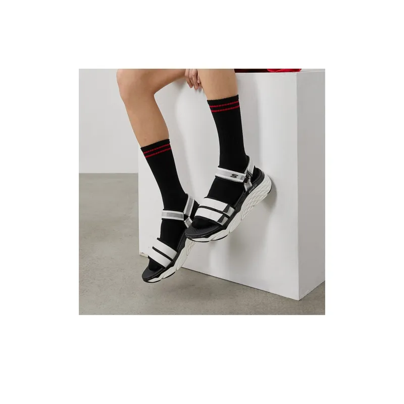 Skechers Max Cushioning Beach Sandals Women's White Black-7