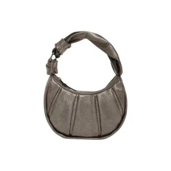 TUMI Leather Shoulder Bag Handbag Shoulder Bag Crossbody Bag Small Size Women's Gray Blue Metallic