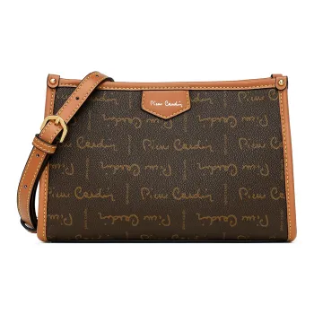 PIERRE CARDIN PVC Shoulder Bag, Crossbody Bag Regular Women's Coffee/Beige