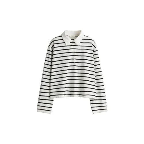 H&M Polo Shirts Women's White/Black Stripes