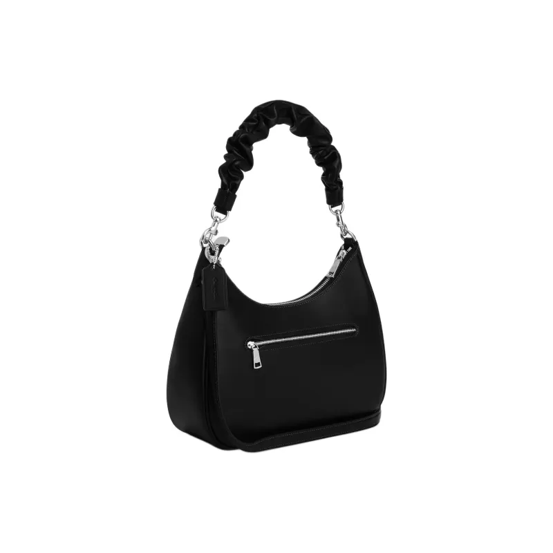COACH Teri Smooth Leather Handbag, Shoulder Bag Tubas Women's Black-1