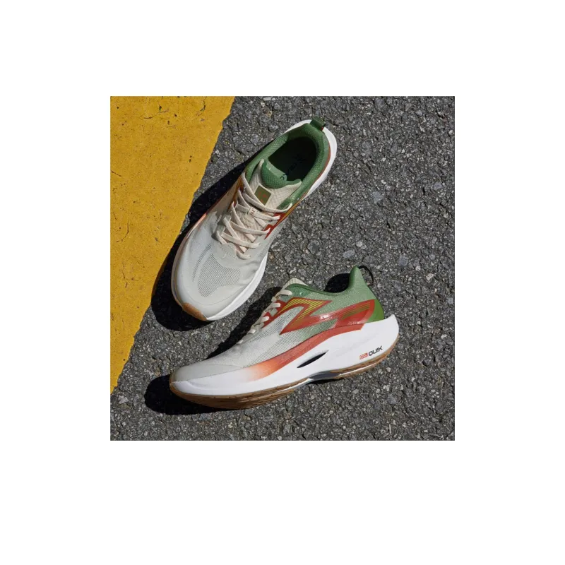 361° Fly 2ET Cushioned Slip Resistant Abrasion Resistant Breathable Low Top Marathon Running Shoes Unisex White Green-5