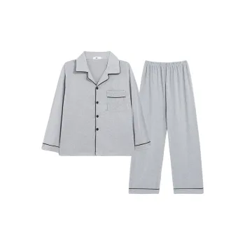 Qiao Ni Tong Pajama Set Unisex Gentleman Gray