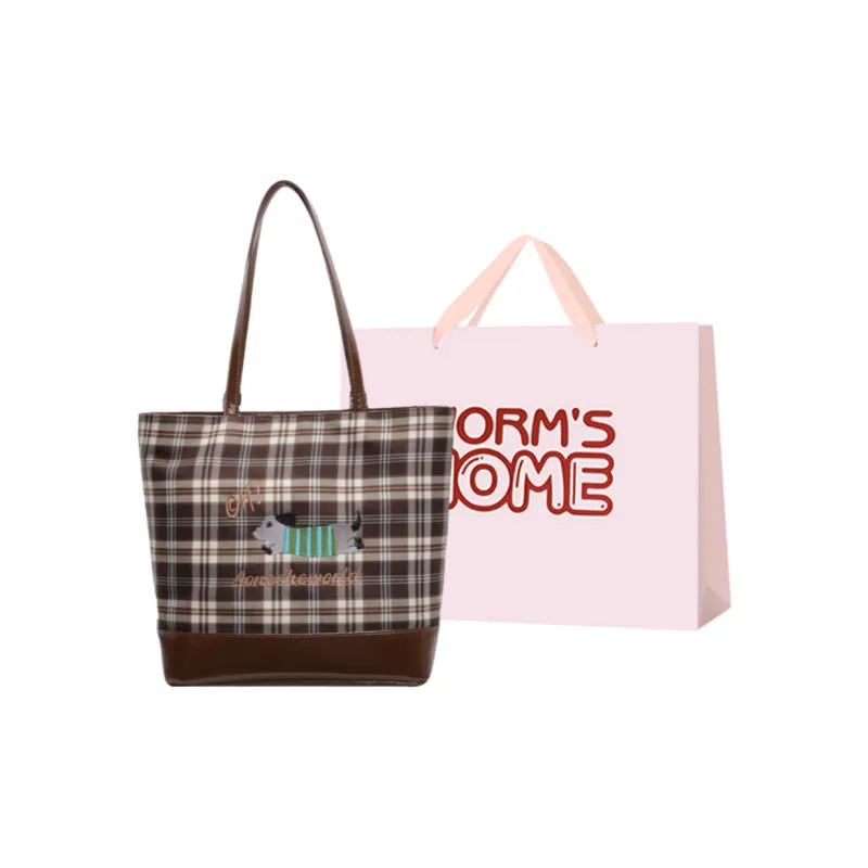Worm's Home Artificial Leather Tote Bag, Shoulder Bag Regular Women's Brown-3