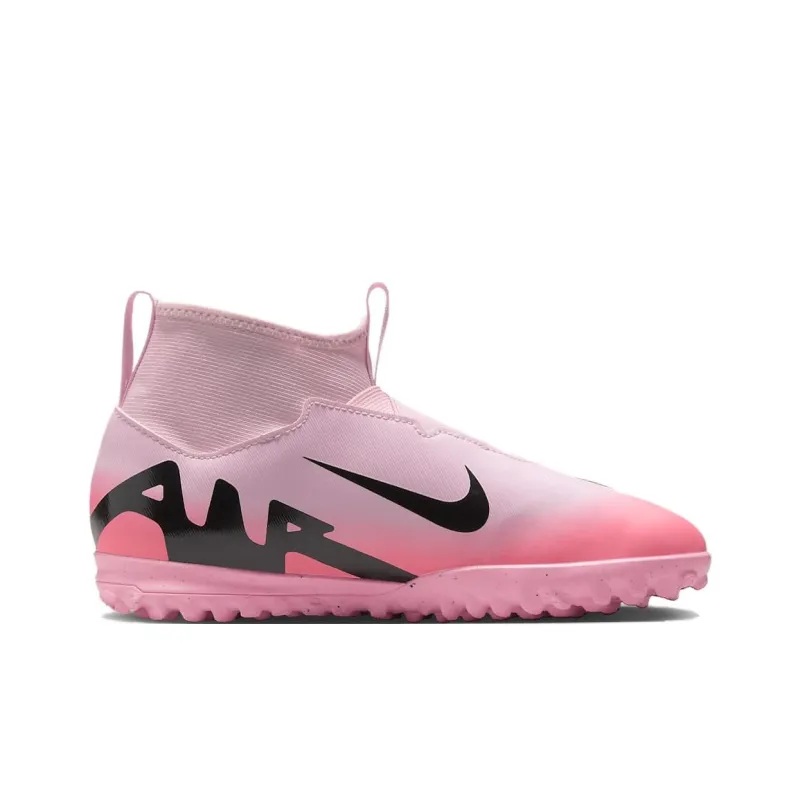 Nike Jr. Mercurial Superfly 9 Club Wear Resistant Mid Top Kids' Soccer Shoes Pink Black Teenagers-2