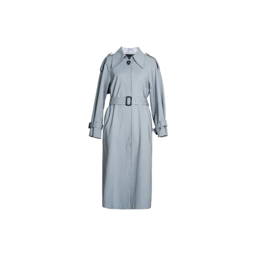 ROEYSHOUSE Trench Coats Women's Light Gray Blue