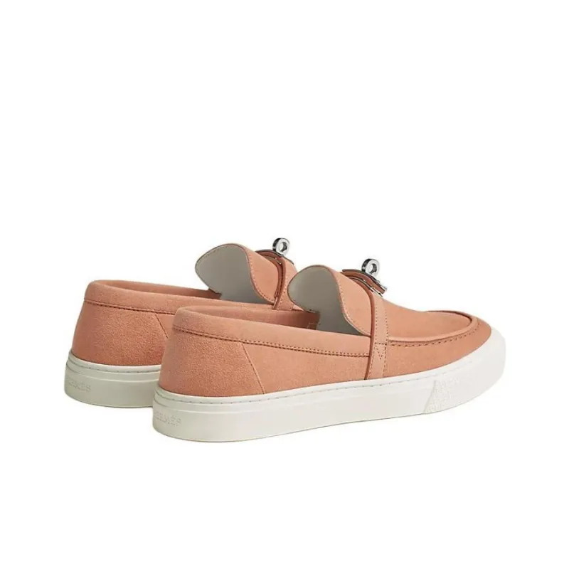 HERMES Game Loafers Women's Pink-3